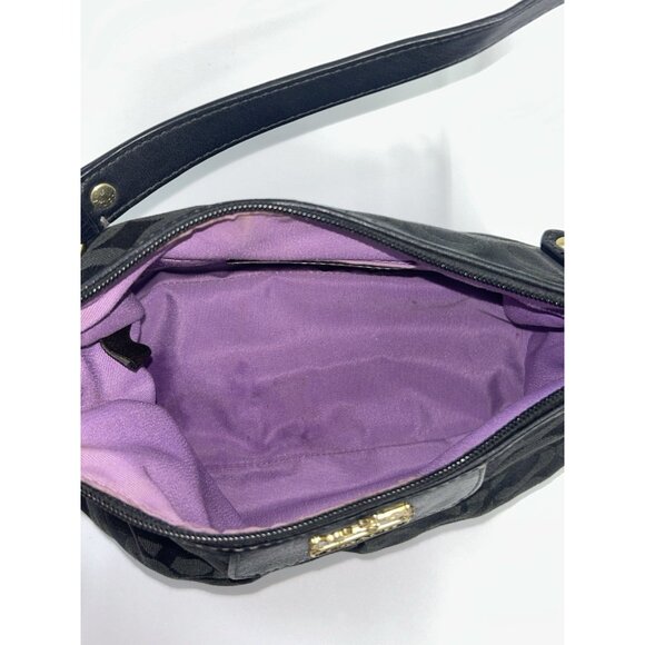 Coach Teri Hobo Bag Signature C Black Leather Shoulder Small Outlet *EUC - Picture 6 of 12